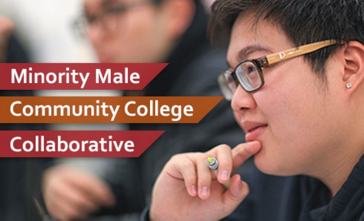 Minority Male Community College Collaborative (M2C3) poster with image of student