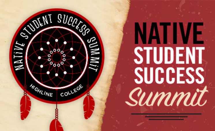 Highline College Native Student Success Summit poster with image of dreamcatcher