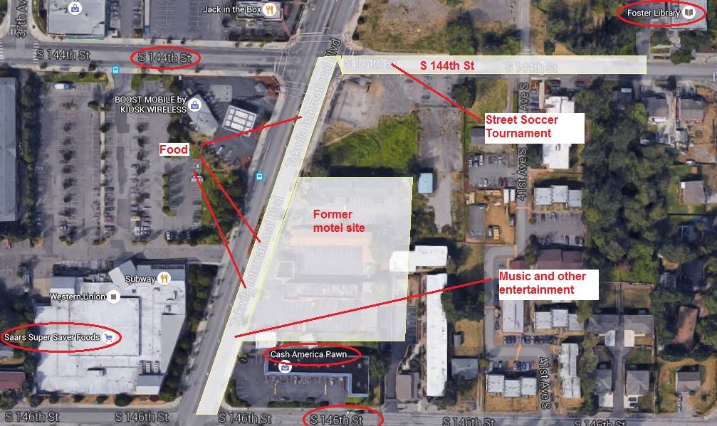 Map of August 13 event in Tukwila