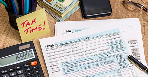 Highline College Free Tax Preparation with image of Form 1040
