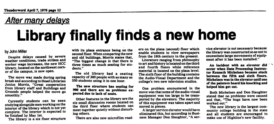 Thunderword newspaper, 4/7/1978