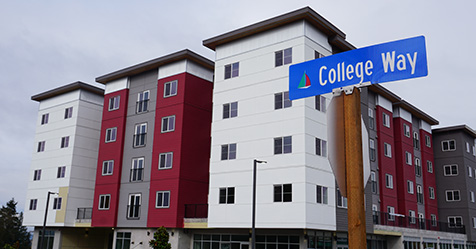 Photo of College Way street sign near Campus View