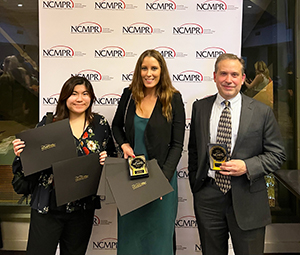 Rachel Hartshorn, Raechel Dawson and Tony Johnson at the NCMPR Medallion Awards dinner.